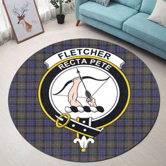 Fletcher of Dunans Tartan Crest Round Rug