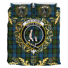 Fletcher of Dunans Tartan Crest Bedding Set - Golden Thistle Style