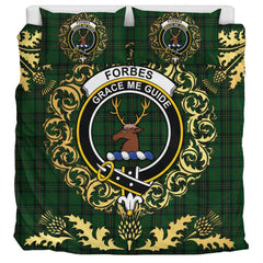 Forbes - 1842 Tartan Crest Bedding Set - Golden Thistle Style