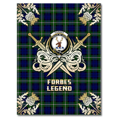 Forbes Modern Tartan Gold Courage Symbol Blanket