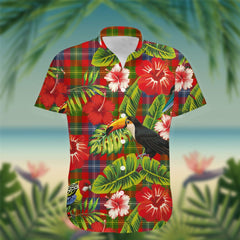 Forrester Tartan Hawaiian Shirt Hibiscus, Coconut, Parrot, Pineapple - Tropical Garden Shirt