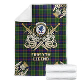 Forsyth Modern Tartan Gold Courage Symbol Blanket