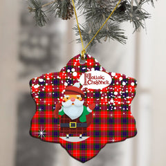 Fraser Modern Tartan Christmas Ceramic Ornament - Santa Stylec