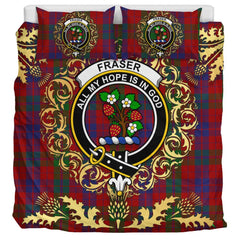 Fraser 02 Tartan Crest Bedding Set - Golden Thistle Style