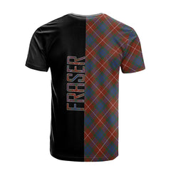 Fraser Ancient Tartan T-Shirt Half of Me - Cross Style