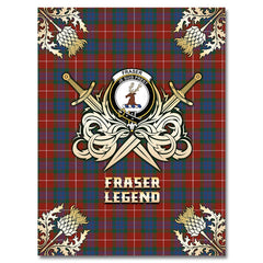Fraser Ancient Tartan Gold Courage Symbol Blanket