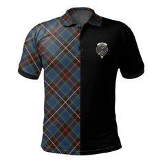 Fraser Hunting Ancient Tartan Polo Shirt Half of Me - Cross Style
