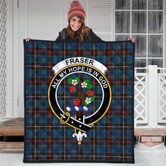 Fraser Hunting Ancient Tartan Crest Quilt