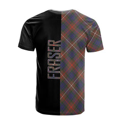 Fraser Hunting Modern Tartan T-Shirt Half of Me - Cross Style