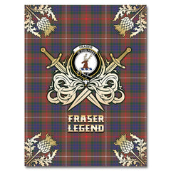 Fraser Hunting Modern Tartan Gold Courage Symbol Blanket