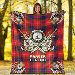Fraser Modern Tartan Gold Courage Symbol Blanket