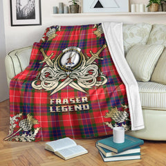 Fraser Modern Tartan Gold Courage Symbol Blanket