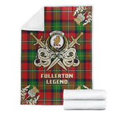 Fullerton Tartan Gold Courage Symbol Blanket