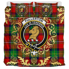 Fullerton Tartan Crest Bedding Set - Golden Thistle Style
