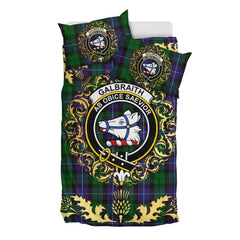 Galbraith Tartan Crest Bedding Set - Golden Thistle Style