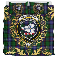 Galbraith Tartan Crest Bedding Set - Golden Thistle Style