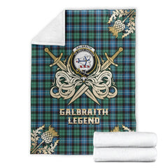 Galbraith Ancient Tartan Gold Courage Symbol Blanket