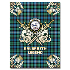 Galbraith Ancient Tartan Gold Courage Symbol Blanket