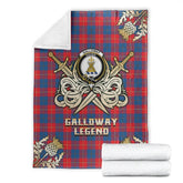Galloway Red Tartan Gold Courage Symbol Blanket
