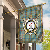Balfour Blue Tartan Crest Garden Flag - Celtic Thistle Style