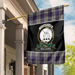 Cunningham Dress Blue Dancers Tartan Crest Garden Flag - Welcome Style