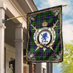Forsyth Modern Tartan Crest Garden Flag - Celtic Thistle Style