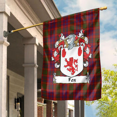 Fox Red Tartan Crest Garden Flag