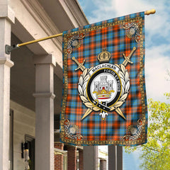 MacLachlan Ancient Tartan Crest Garden Flag - Celtic Thistle Style