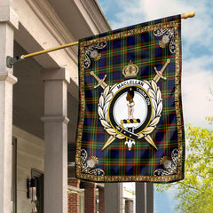 MacLellan Modern Tartan Crest Garden Flag - Celtic Thistle Style