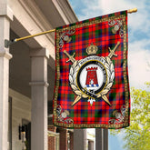 MacNaughten Tartan Crest Garden Flag - Celtic Thistle Style