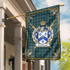 McCrimmon Tartan Crest Garden Flag - Celtic Thistle Style