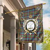 Norvel (or Norvill) Tartan Crest Garden Flag - Celtic Thistle Style