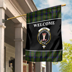 Reid Green Tartan Crest Black Garden Flag