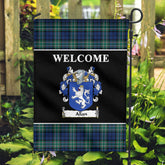 Allan Tartan Crest Black Garden Flag