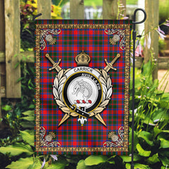 Carrick District Tartan Crest Garden Flag - Celtic Thistle Style