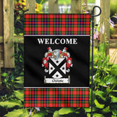 Christie Tartan Crest Black Garden Flag