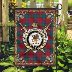 Fotheringham Tartan Crest Garden Flag - Celtic Thistle Style