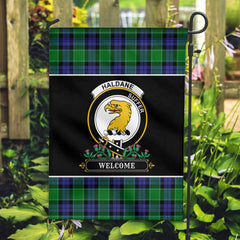 Haldane Tartan Crest Garden Flag - Welcome Style