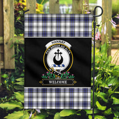 Hannay Modern Tartan Crest Garden Flag - Welcome Style