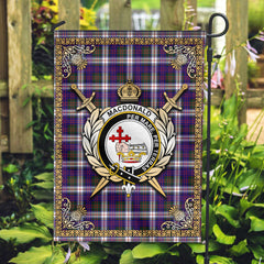 MacDonald Dress Modern Tartan Crest Garden Flag - Celtic Thistle Style