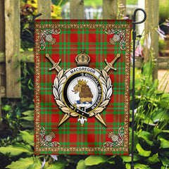 MacGregor Modern Tartan Crest Garden Flag - Celtic Thistle Style