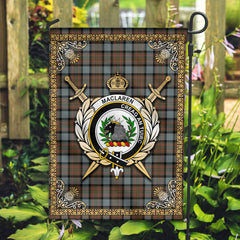 MacLaren Weathered Tartan Crest Garden Flag - Celtic Thistle Style