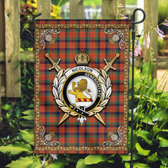 Nicolson Ancient Tartan Crest Garden Flag - Celtic Thistle Style