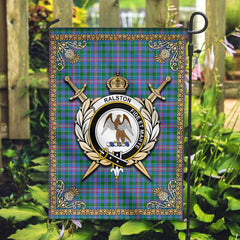 Ralston Tartan Crest Garden Flag - Celtic Thistle Style