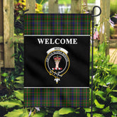 Reid Green Tartan Crest Black Garden Flag