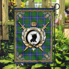 Turnbull Hunting Tartan Crest Garden Flag - Celtic Thistle Style