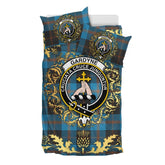 Gardyne (Garden) Tartan Crest Bedding Set - Golden Thistle Style