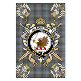 Gladstone Tartan Crest Black Garden Flag - Gold Thistle Style
