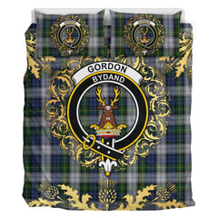 Gordon Dress 01 Tartan Crest Bedding Set - Golden Thistle Style