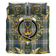 Gordon Dress 04 Tartan Crest Bedding Set - Golden Thistle Style